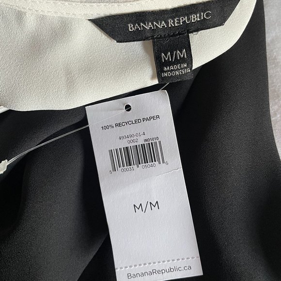 Banana Republic Black and White "Double" Shirt Size M - Picture 6 of 6